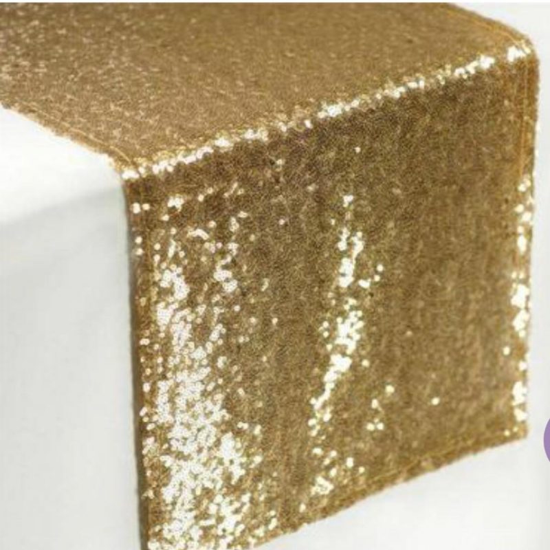 Sequin gold table runners