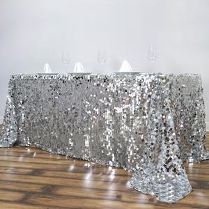 silver sequin table cloth