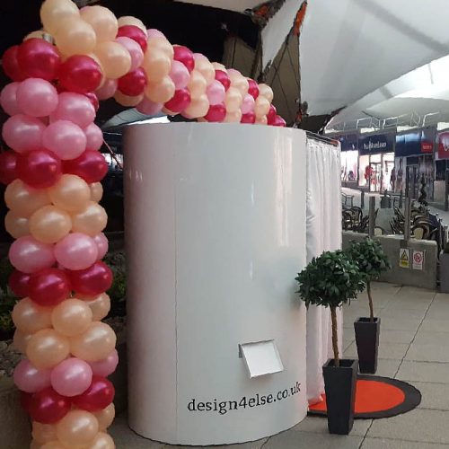 Oval white photo booth